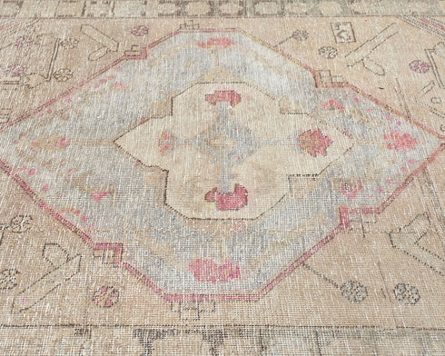 14 Ft Vintage Brown Persian Style Distressed Hand Knotted Low Pile Wool Runner Rug